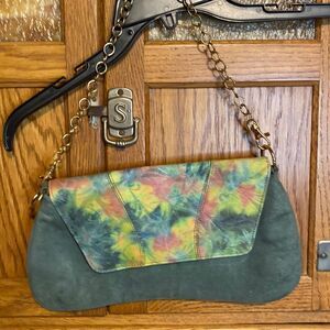 Vintage Bellini Green Suede Purse